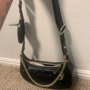 BNWOT!!! Juicy Couture quilted Black Juicy Puff Half Moon Crossbody purse!